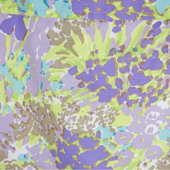 TALBOTS Women's Purple & green watercolor floral stretch skirt knee length 6 - Picture 4 of 4